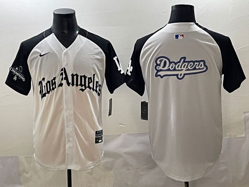 Men 2025 Los Angeles Dodgers Blank White black Five generations Joint Name Nike MLB Jersey style 52612->chicago cubs->MLB Jersey